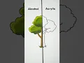 Alcohol VS Acrylic Markers Tree Blending Test