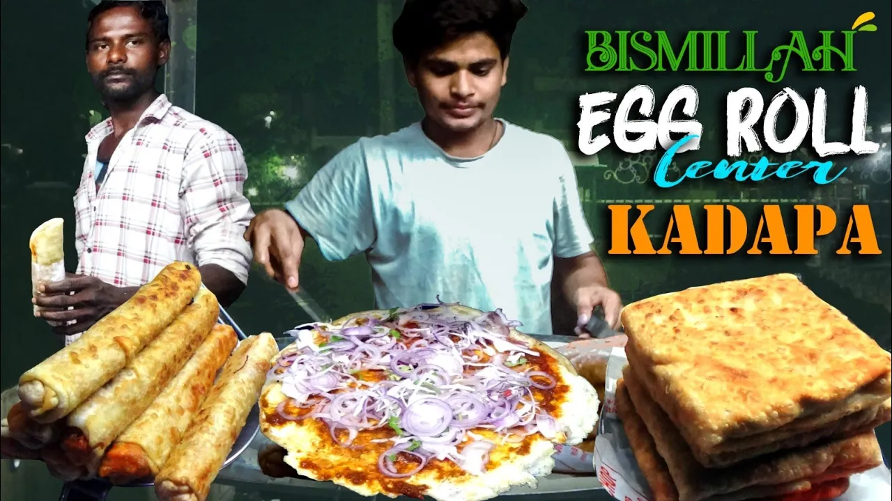 Kadapa Famous Chicken Egg Roll with Mince   Popular Bismillah Egg Roll Centre   Indian Street Food