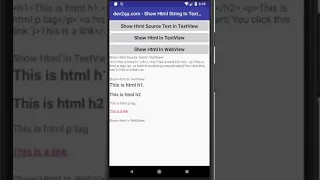 how to display html text in textview and webview