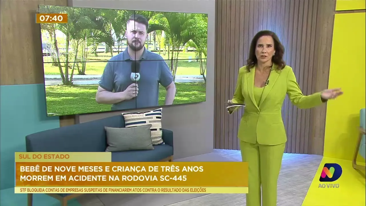 Bebê e criança de três anos morrem em acidente na SC-445, em Morro da Fumaça