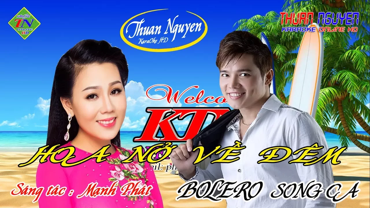 HOA NỞ VỀ ĐÊM / KARAOKE HD / SONG CA VỚI LƯU ÁNH LOAN