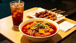 【LIVE】The spicy mixed noodles at the night market were delicious and tasted great!