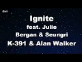 Ignite feat. Julie Bergan & Seungri - K-391 & Alan Walker Karaoke 【No Guide Melody】 Instrumental