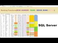 SQL server tutorial Ranking Functions in SQL Server ROW NUMBER -RANK - DENSE RANK NTILE