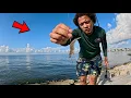 Fishing The Rocks of Lake Pontchartrain on the Hottest Day was HARD