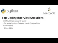 Top Coding Interview Questions - 24 Palindrome Linked List Python LinkedList leetcode