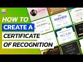 How to Create a Certificate of Recognition