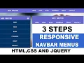 Responsive navigation Menus bar using HTM CSS and Jquery