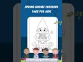 Spring Gnome Coloring Page For Kids