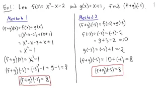 Math10150 Lesson 2 - Operations on functions