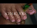Acrylic Toes with Toe Tips Full application French tip Deasign Nail tech Talk