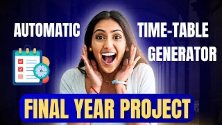 Automatic Time Table Generator Smart Scheduling System Final Year Computer Students