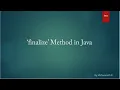 Finalize Method In Java