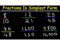 Reducing Fractions to Simplest Form