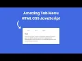 Create Amazing Tab Menu HTML CSS JavaScript