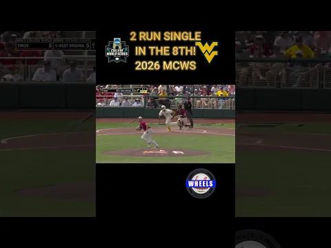 WEST VIRGINIA WITH A TWO RUN SINGLE IN THE 8TH AT THE #MCWS | #cws #wvu #baseball #collegebaseball