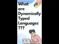Dynamically Typed Languages Programming Computer Science