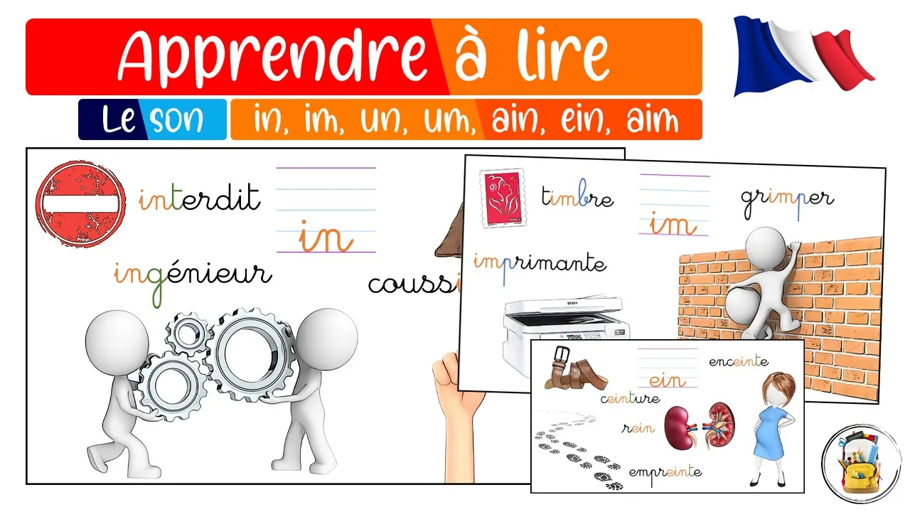 Les Sons IN, IM, AIN, EIN, AIM [ɛ̃] et UN, UM [œ̃] - Les Sons Du CP En Image - Apprendre Le Français