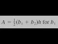 A b1 b2 h for b1 solve for the specified value