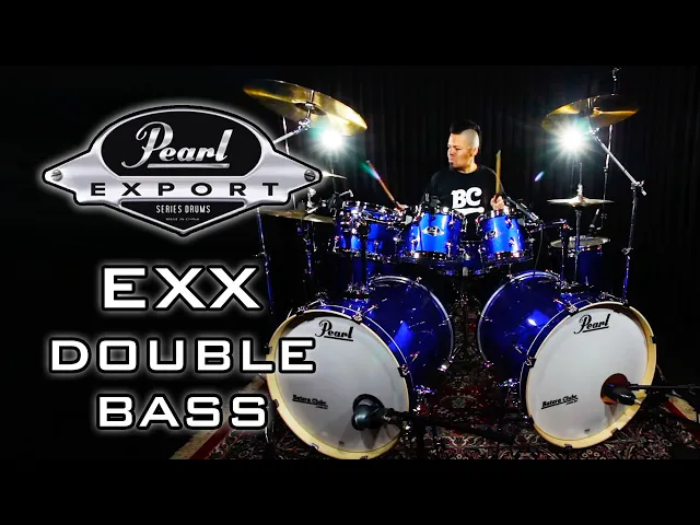 Bateria Pearl Export EXX Jet Black Bumbo Duplo 22