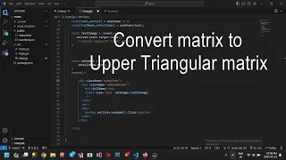 Java Program to display the upper triangular matrix Visual Studio Code