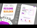 Build a MERN Stack Resume Builder React Node js MongoDB Express Full-Stack Project 2025