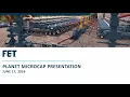 Forum Energy Technologies Inc NYSE FET Webcast Planet MicroCap Las Vegas 2026