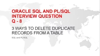 ORACLE SQL AND INTERVIEW QUESTION HOW TO DELETE DUPLICATE RECORDS FROM A TABLE 3 ways