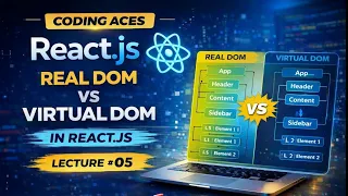 React Js tutorial lecture 05 ReactJS Virtual DOM vs Real DOM Explained coding aces yt