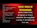 SEE Computer Modular Programming QBASIC Function program to check divisibility by 5