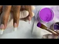 Acrylic Short Nails Square Shape Purple Color Nails Art Tutorials