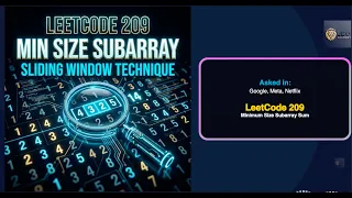 LeetCode 209 Minimum Size Subarray Sum in less than 5 minutes Sliding Window
