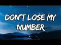 Phil Collins - Don't Lose My Number (Lyrics) | Iconic 80s Hit Song