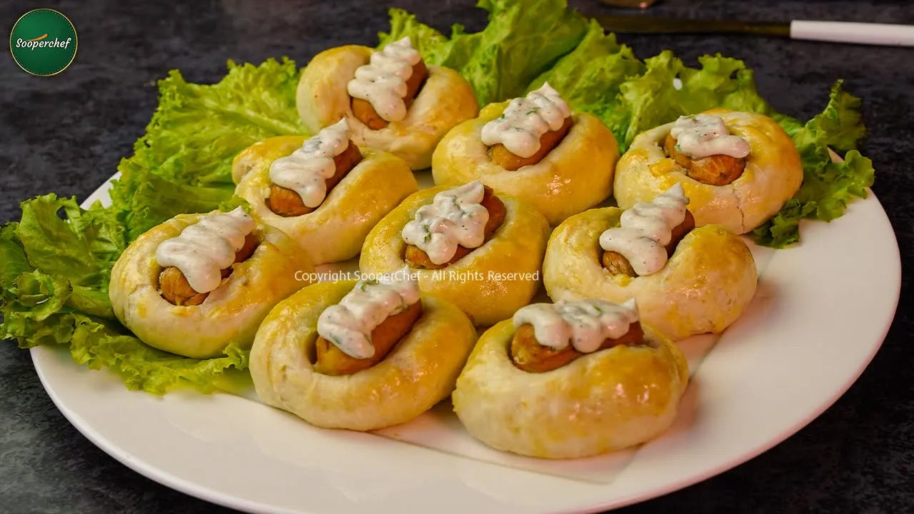 Mini Sausage Stuffed Bread Boats Recipe by SooperChef