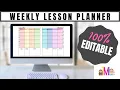 Weekly Lesson Planner EDITABLE Canva Templates