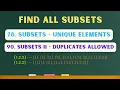 Find All Subsets 78 Subsets 90 Subsets II Recursion C