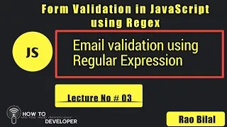 JavaScript Tutorials in Hindi Part 03 Email validation using Regular Expression