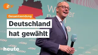 heute 19:00 Uhr vom 23.02.2025 Bundestagswahl 2025, Erste Hochrechnungen, Ukraine im Krieg