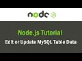 Node JS Tutorial Update MySQL Table Data