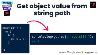Get Object Value From String Path JavaScript Interview Question - 34 Learnersbucket