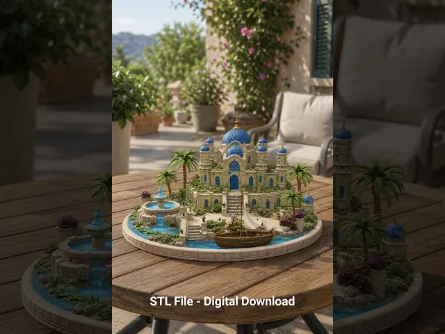 Azure Oasis Palace STL File for 3D Print video thumbnail