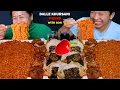 DALLE KHURSANI PRANK WITH SON SPICY CHEESE RAMEN NOODLES SUSHI AND CHICKEN DRUMSTICKS EATING
