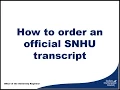SNHU - How to Order a Transcript