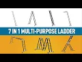 Ladder 7 In 1 Multi-Purpose Extension Ladders Aluminium Step Ladder 530lbs