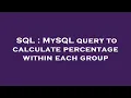 SQL MySQL query to calculate percentage within each group