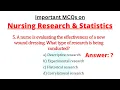 Nursing Research Statistics Important MCQs questions with answers for Nursing professionals