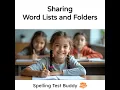 Share Word Lists and Folders with your teacher colleagues in Spelling Test Buddy