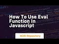 how to use eval function in javascript