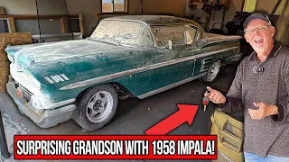 Surprising Grandson with Deceased Grandfather s 1958 Impala CLEANED For The First Time in 40 YEARS