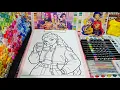 Coloring kpop demon hunter Rumi with glitter and acrylic markers Fun and colorful